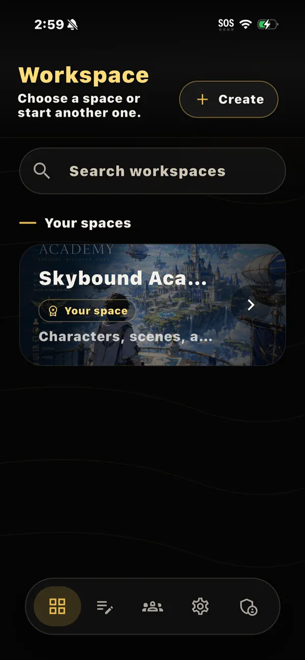 AEXSpace displayed on a phone