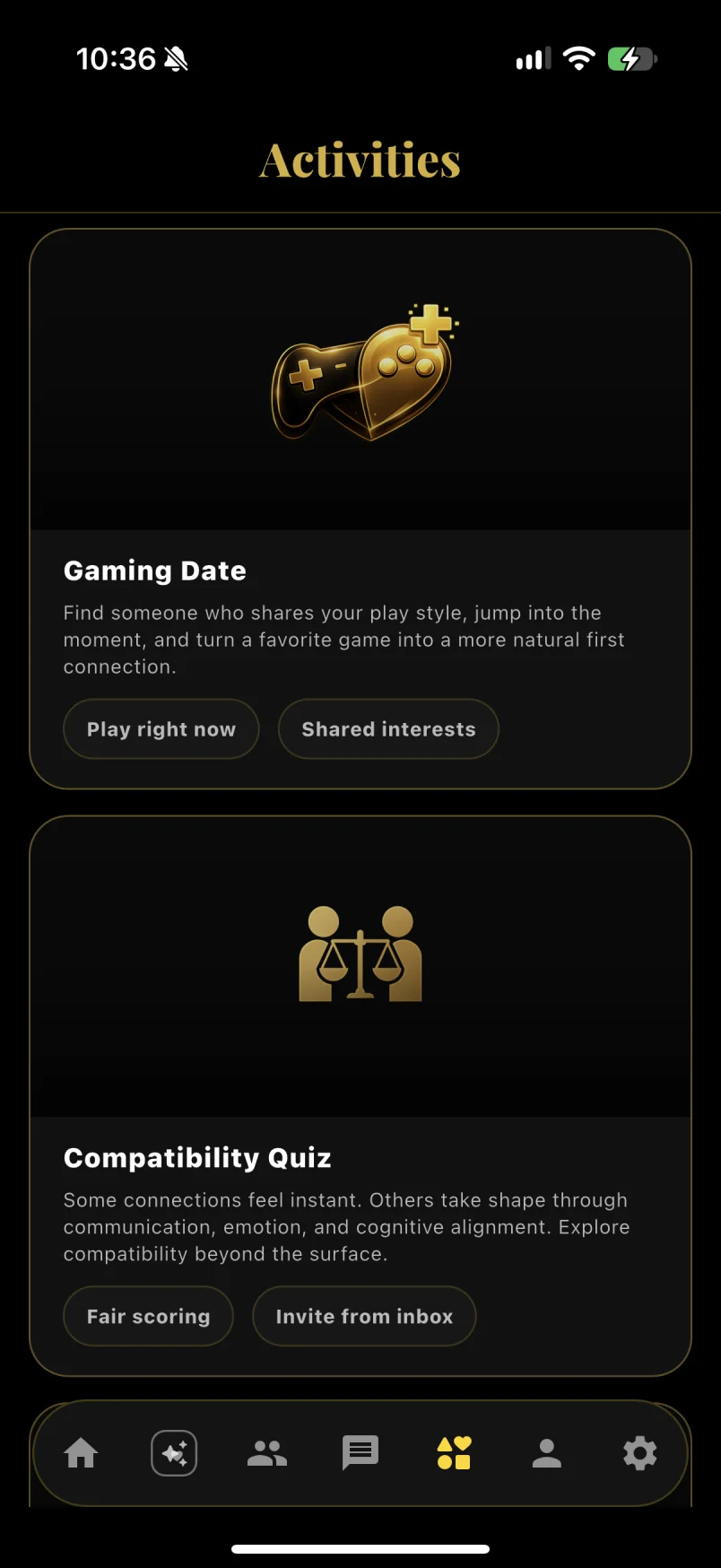 Amouraéx activities displayed on a phone